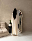 Amara Cream With Black Lace Detail Two Peice Co Ord Abaya Set