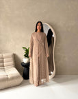 Fria Mocha Lace Abaya Modest 2pcs Set