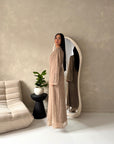 Fria Mocha Lace Abaya Modest 2pcs Set