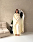 Vanity Cream Choker Cowl Neck Tie Back Kaftan Dress