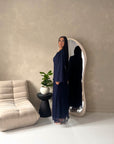 Fria Navy Lace Abaya Modest 2pcs Set