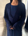 Fria Navy Lace Abaya Modest 2pcs Set