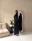 Fria Black Lace Abaya Modest 2pcs Set