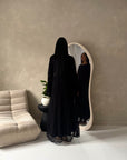 Fria Black Lace Abaya Modest 2pcs Set