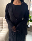 Fria Black Lace Abaya Modest 2pcs Set