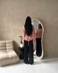 Siria Pink Lace Trim Cape Elegant Top
