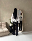 Siria White With Black Lace Trim Cape Elegant Top