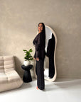 Siria Black Lace Trim Cape Elegant Top