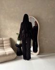 Siria Black Lace Trim Cape Elegant Top