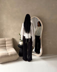 Siria White Lace Trim Cape Elegant Top