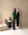 Siria Emerald Green Lace Trim Cape Elegant Top