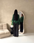 Siria Emerald Green Lace Trim Cape Elegant Top
