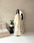 Marwa Cream Mesh Edge Modest Open Abaya Jacket