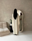 Marwa Cream Mesh Edge Modest Open Abaya Jacket