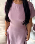 Ori Pink Short Sleeve A Line Tie Back Summer Dress