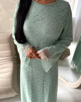 Shreya Mint Floral Mesh Lined Summer Dress