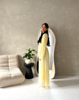 Shreya Yellow Floral Mesh Lined Summer Dress