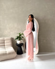 Shreya Pink Floral Mesh Lined Summer Dress