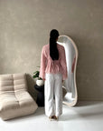 Mara Pink Floral Mesh Lace Lined Summer Tie Back Top