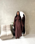 Marli Brown Tassel Edge Plain Cape Modest Dress