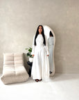 Iva White Floral Mesh Top Modest Dress