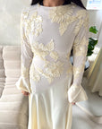 Iva Yellow Floral Mesh Top Modest Dress