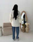 Nova Cream Balloon Sleeve Short Pocket Cardigan