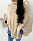 Fay Beige Soft Knit Asymmetrical Poncho