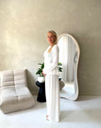 Sera White Soft Plain Gold Buckle Trouser Co Ord Set
