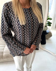 Abia Black Zig Zag Multicoloured Tie Back Summer Top