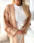 Maha Pink Zig Zag Multicoloured Summer Cardigan