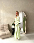 Pari Mint Linen Gold Buckle Tie Back Summer Dress