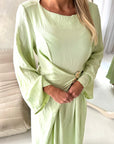 Pari Mint Linen Gold Buckle Tie Back Summer Dress