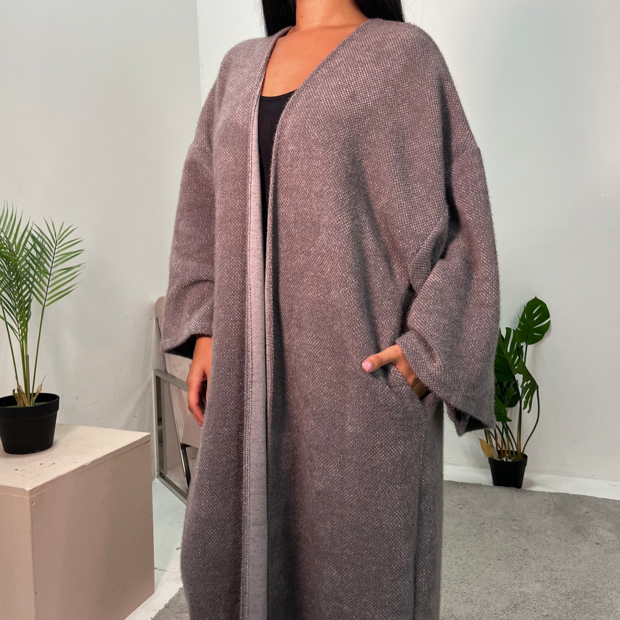 Rui Grey Oversized Premium Soft Batwing Coat