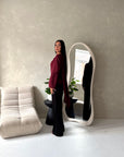 Terra Wine Soft Ruched Cape Shoulder Drape Top