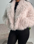 Tela Ivory Extreme Fur Collar Soft Jacket