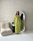 Tara Lime Green Lace Ruffle Frill Detail Summer Dress