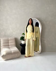 Miray Yellow Ring Buckle Linen Trouser Co Ord Set