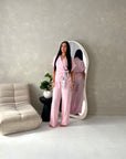 Eisi Pink V Neck Wrap Printed Tie Trouser Co Ord Set
