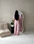 Eisi Pink V Neck Wrap Printed Tie Trouser Co Ord Set
