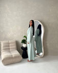 Abi Mint Linen Lace Detail Summer Dress
