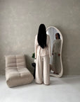 Miray Beige Ring Buckle Linen Trouser Co Ord Set