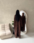 Roya Brown Diamante Detail Modest Kaftan Dress