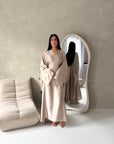 Roya Mocha Diamante Detail Modest Kaftan Dress