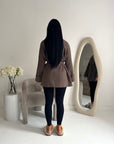Tamara Mocha Wrap Belted Short Coat