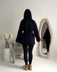 Tamara Navy Wrap Belted Short Coat