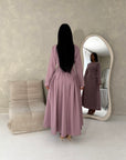 Marnia Pink A Line Tie Back Side Gather Dress