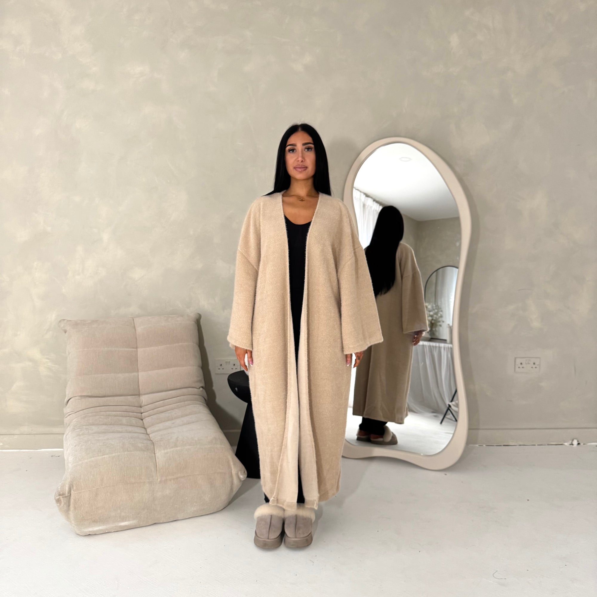 Rui Beige Oversized Premium Soft Batwing Coat