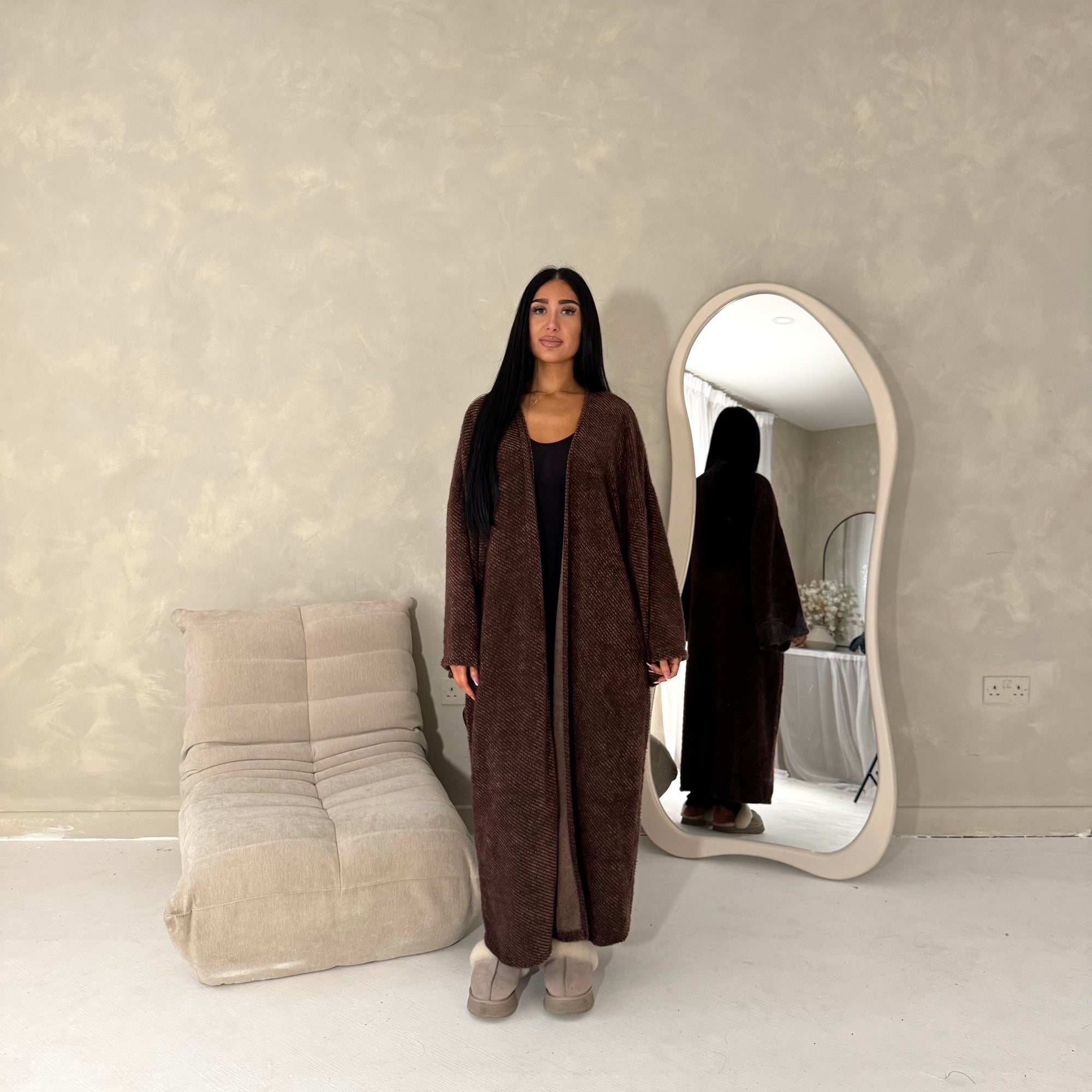 Rui Brown Oversized Premium Soft Batwing Coat