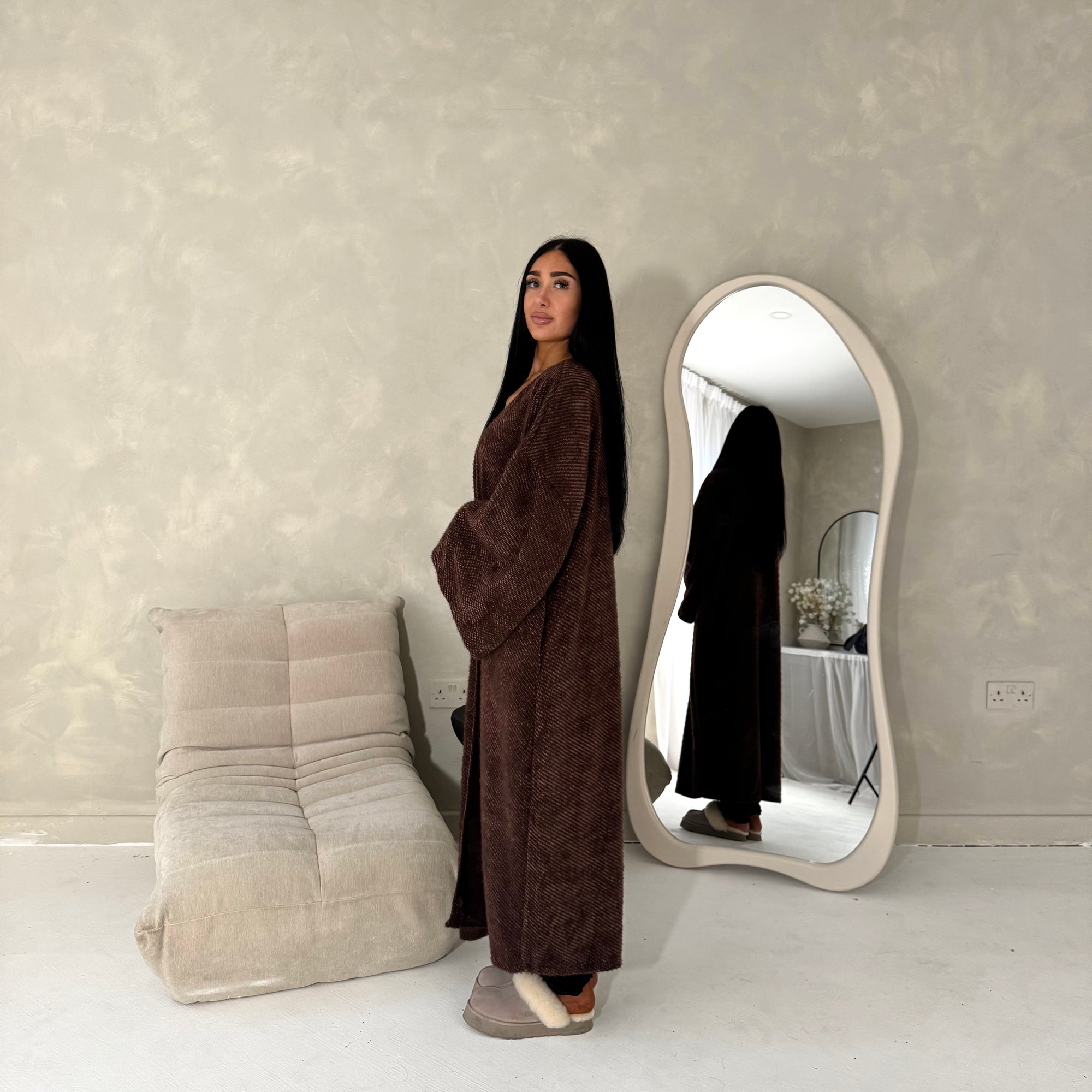 Rui Brown Oversized Premium Soft Batwing Coat